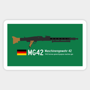 MG42 Maschinengewehr 42 Historical 1942 German general-purpose machine gun white. Sticker